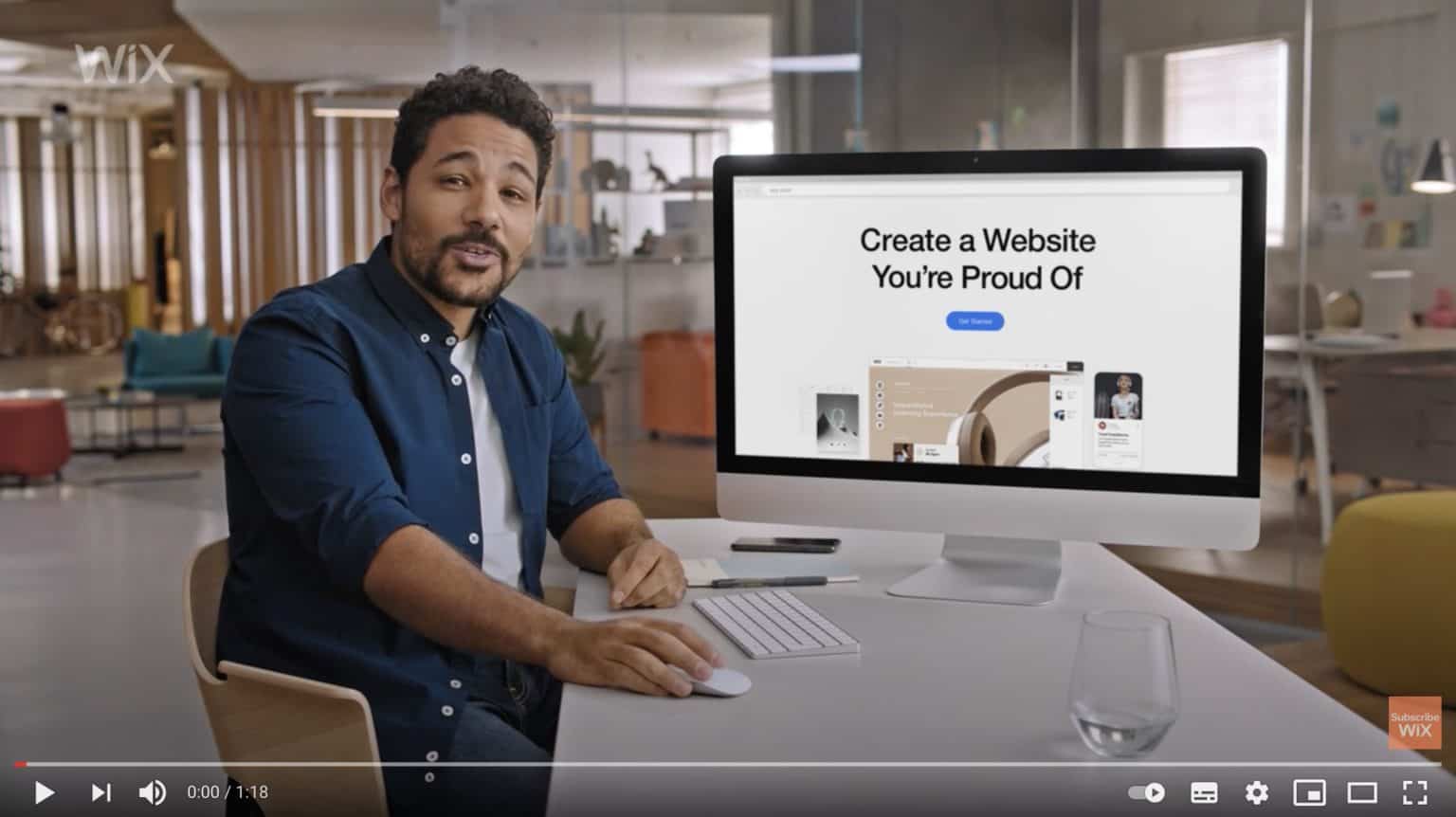 Screenshot der Wix YouTube Ads